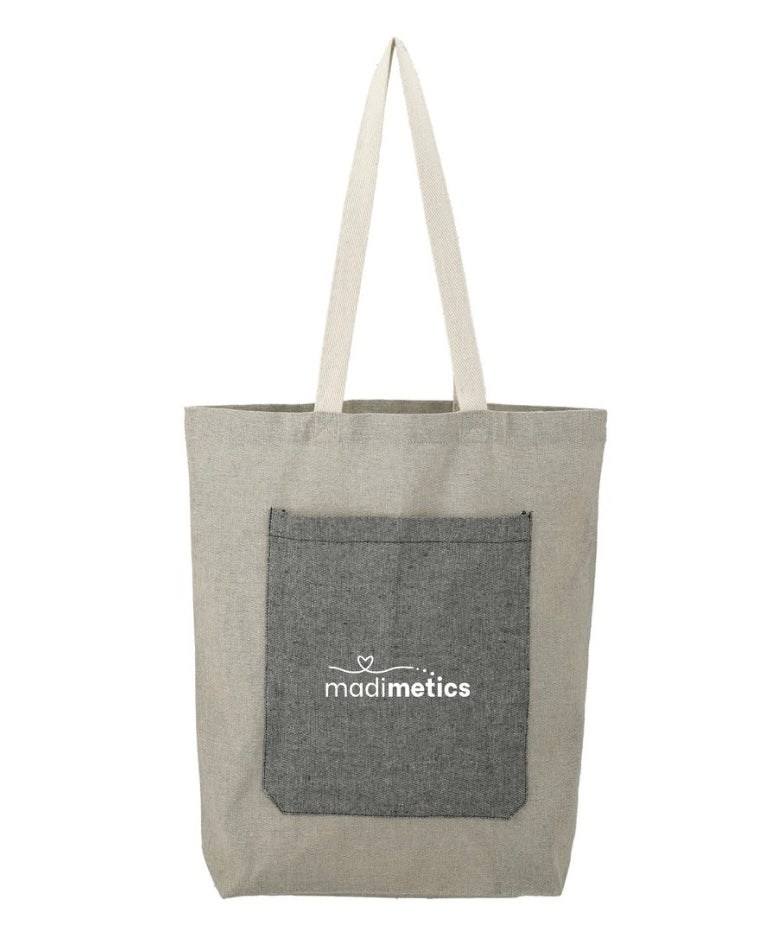 Recycled Cotton Tote Bag with Pocket